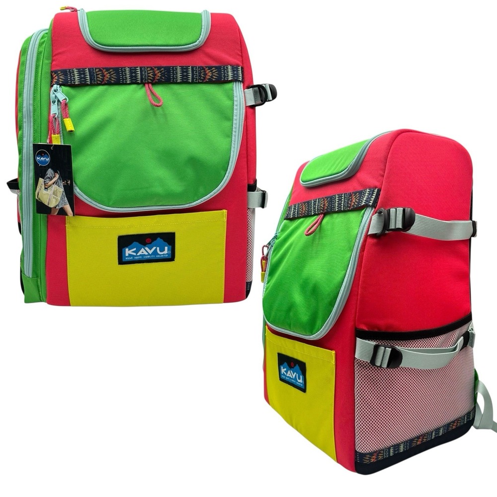 KAVU Pacific Rimshot Disc Golf Bag Padded Frisbee Holder Backpack - Carnival